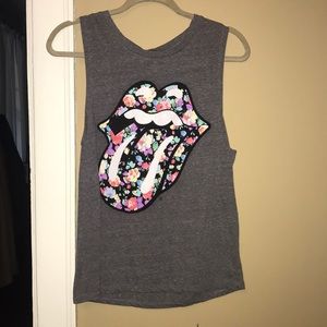 Rolling Stones floral tongue t shirt